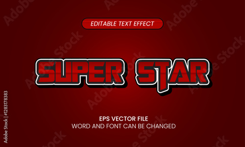 Editable Super Star Text Effect – Red Cinematic Style for Film and Entertainment