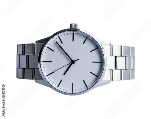 Sleek silver wristwatch with minimalist design