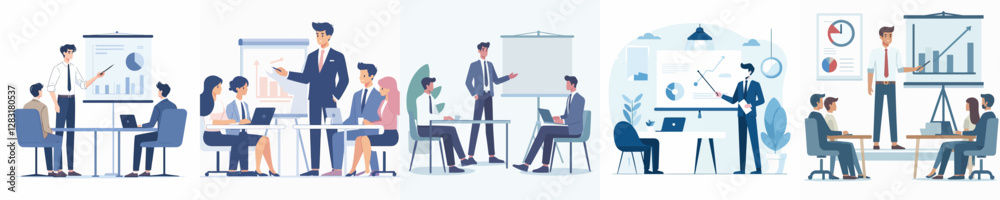 Vector of a person giving a presentation. Vector of a person giving a presentation.