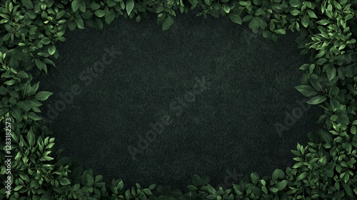 Wallpaper Mural Dark Green Leaves Frame on Textured Background Torontodigital.ca