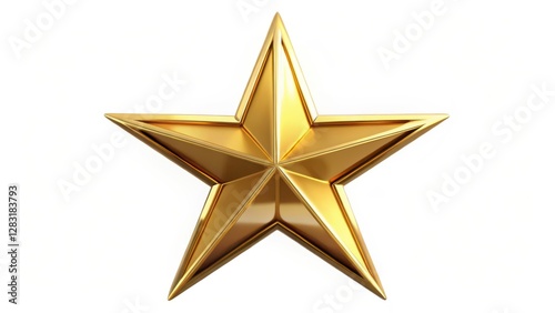 Gold Star, Five-Pointed Star, 3D Render