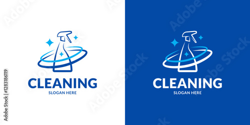 Stylish cleaning business logo. Vector illustration.