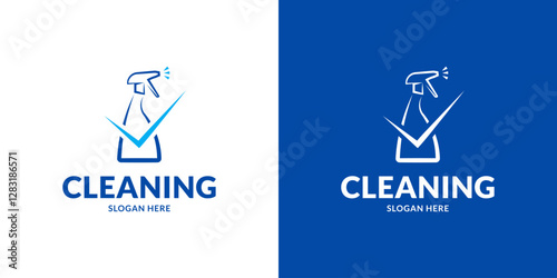 Elegant cleaning service logo. Vector illustration.