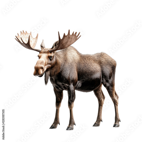 Wallpaper Mural Majestic moose standing proudly against a black background Torontodigital.ca