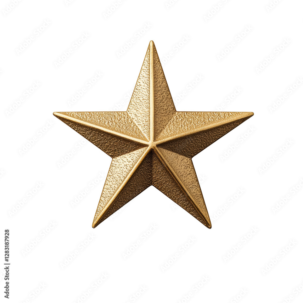 Fototapeta premium 3D golden star emblem with textured surface