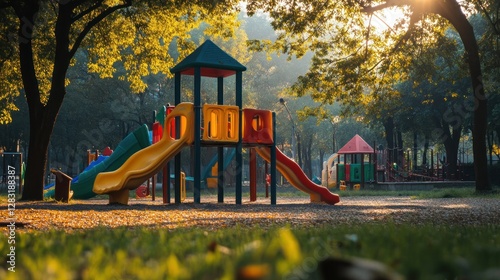 Sunrise at the Playground: A Peaceful Morning in the Park