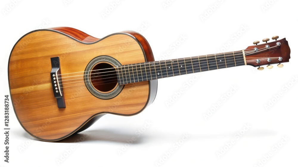 Fototapeta premium Acoustic Guitar on White Background