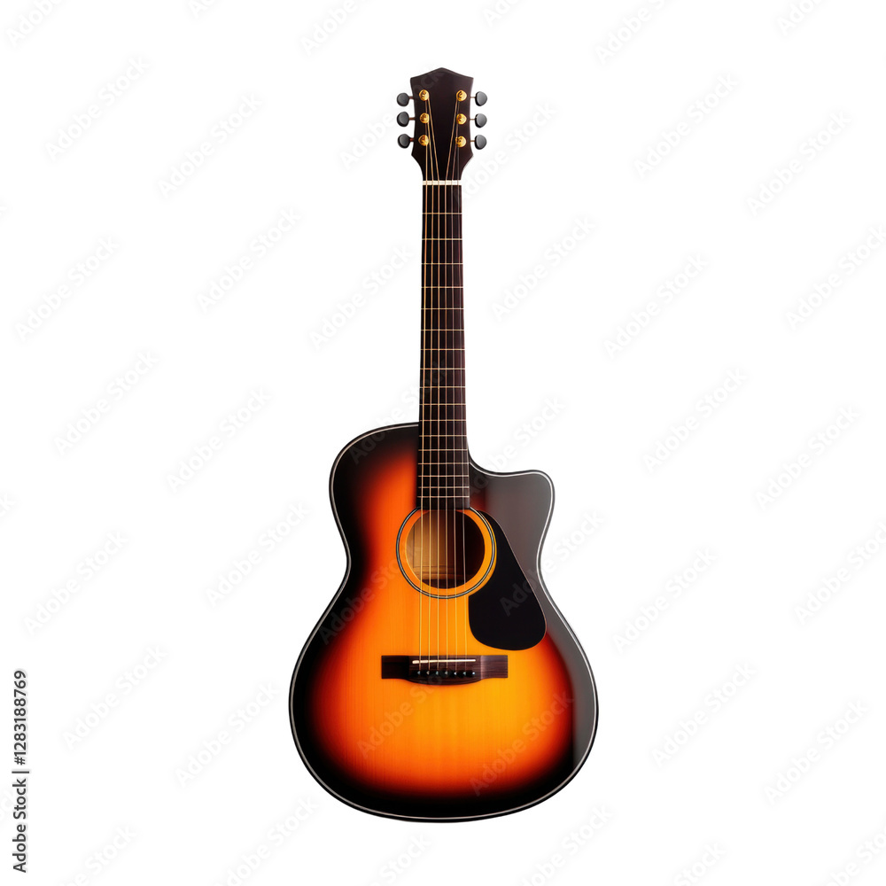 Naklejka premium Acoustic guitar with a sunburst finish