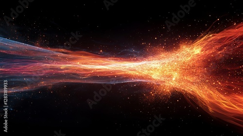 Particle Streams flowing in continuous, energetic motion, 