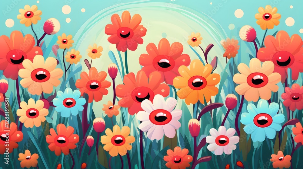 Fototapeta premium colorful flower banner, spring concept