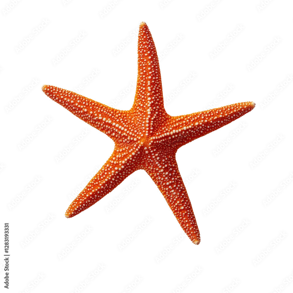 Vibrant orange starfish on a black background Vibrant orange starfish on a black background