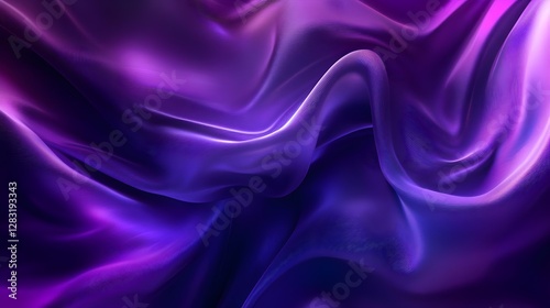 Wallpaper Mural Flowing Purple Velvet Fabric Draped Elegantly, Illuminated with Soft Ambient Light Torontodigital.ca
