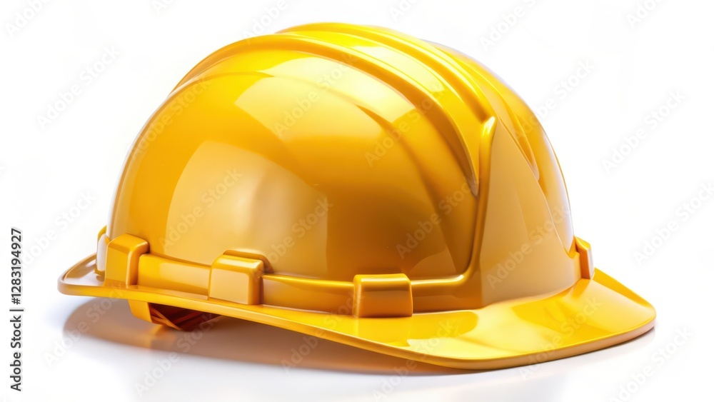Fototapeta premium Yellow Hard Hat on White Background