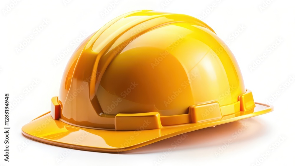 Fototapeta premium Yellow Hard Hat on White Background