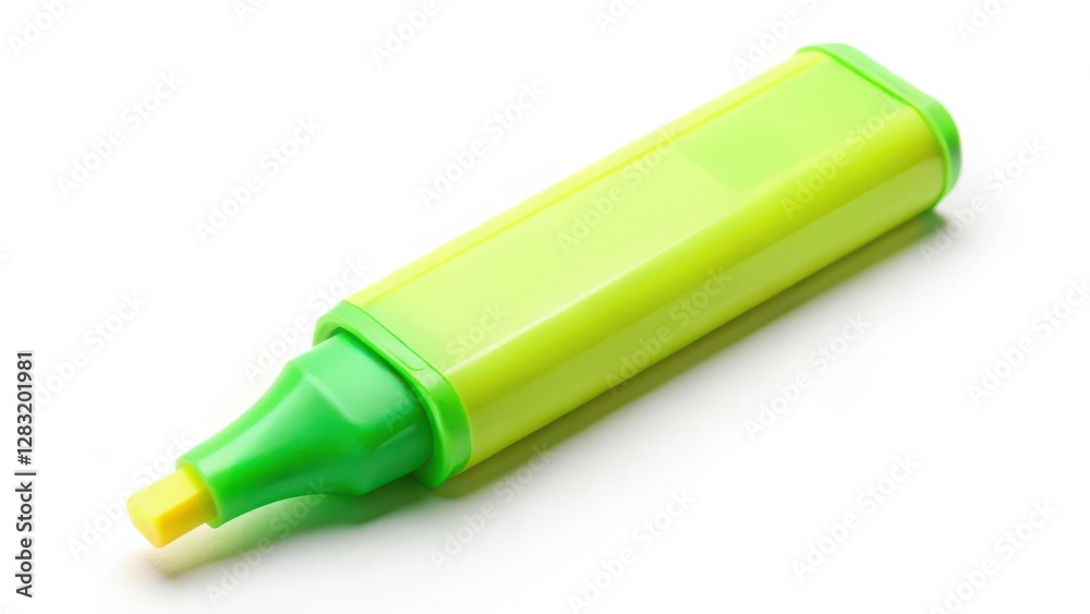 Green Highlighter Marker on White Background Green Highlighter Marker on White Background