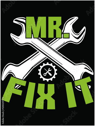Mr. fix it mechanic design printable cut file.