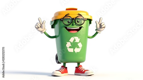 Environmentally friendly recycling cartoon image