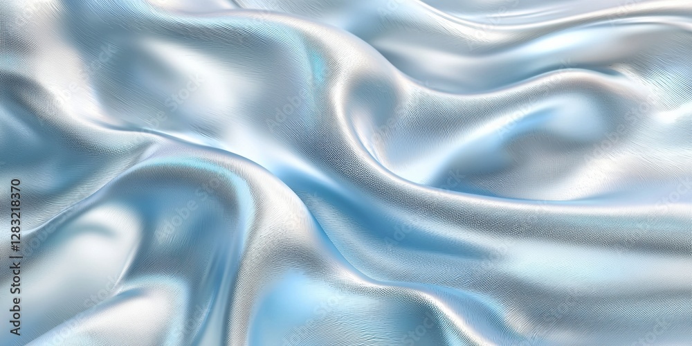 Obraz premium Abstract background with a shiny blue and white silk satin texture