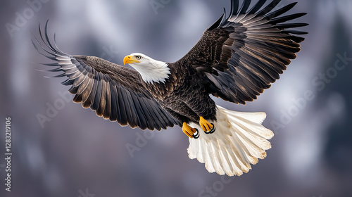 Bald Eagle Soaring: Majestic Bird of Prey
