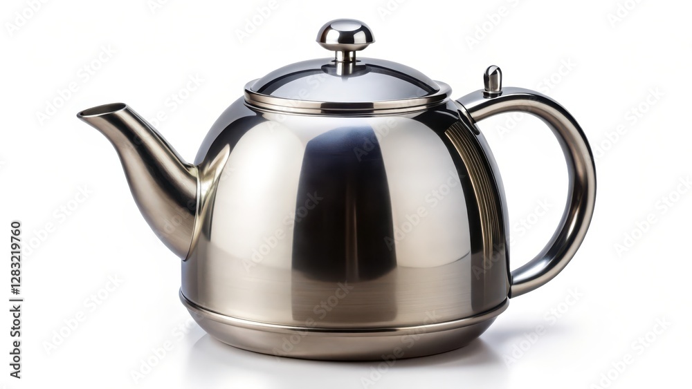 Stainless Steel Teapot on White Background Stainless Steel Teapot on White Background