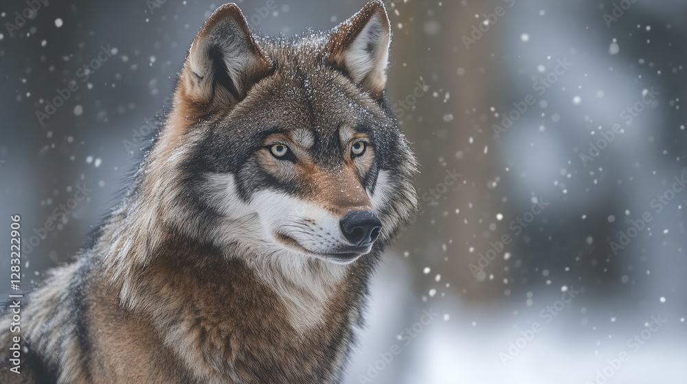 Obraz premium Wolf in Winter Forest 