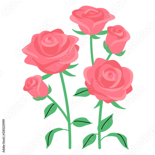 Pink rose flower clip art