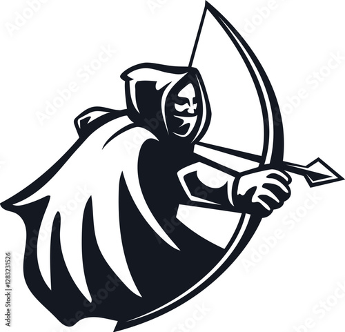 Archery mascot logo design. Emblem, Esport team logo, Mascot design Illustration, Archer logo vector