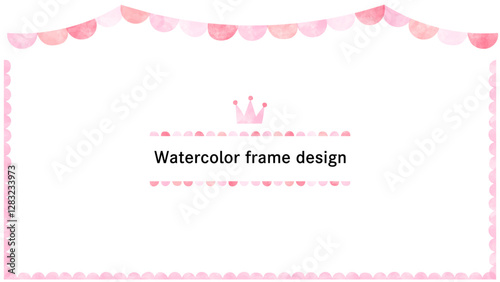 frame-5-3. イベントやWEBデザインの背景、フレームに使えるウォーターカラーの装飾。水彩のフレーム。
