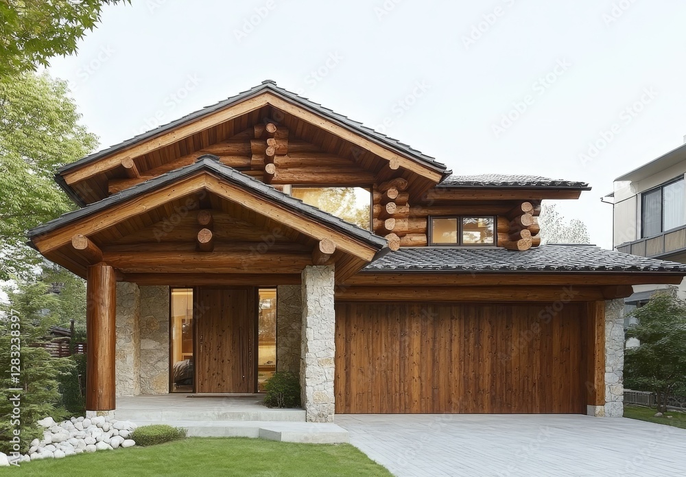 Modern Wooden Log Cabin House Exterior Design Modern Wooden Log Cabin House Exterior Design