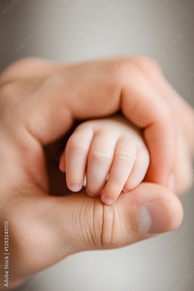 Delicate Fingers Wrapped in Tender Embrace Symbolizing the Bond of Parent and Newborn Delicate Fingers Wrapped in Tender Embrace Symbolizing the Bond of Parent and Newborn