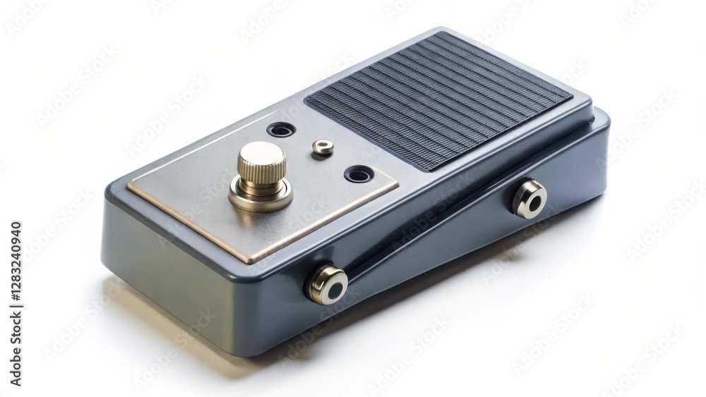 Gray Metal Foot Pedal on White Background Gray Metal Foot Pedal on White Background
