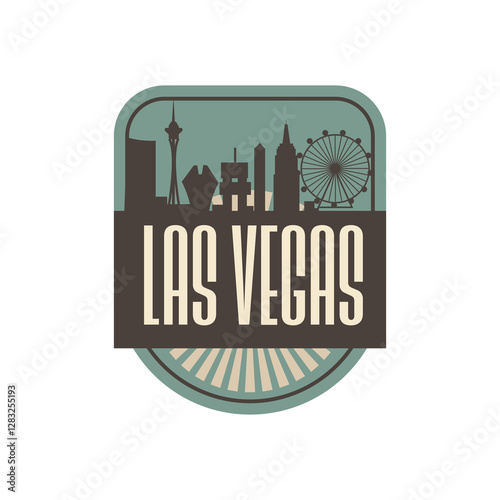 Fun vector design of Las Vegas city silhouette suitable for stickers or prints
