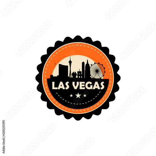 Fun vector design of Las Vegas city silhouette suitable for stickers or prints