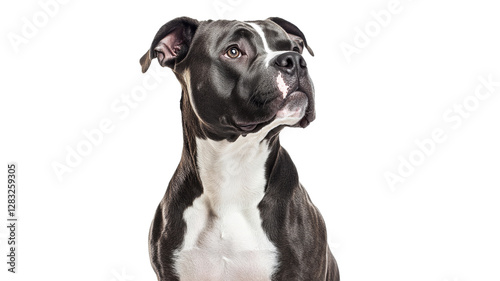 Strong and loyal dog gazes with confidence