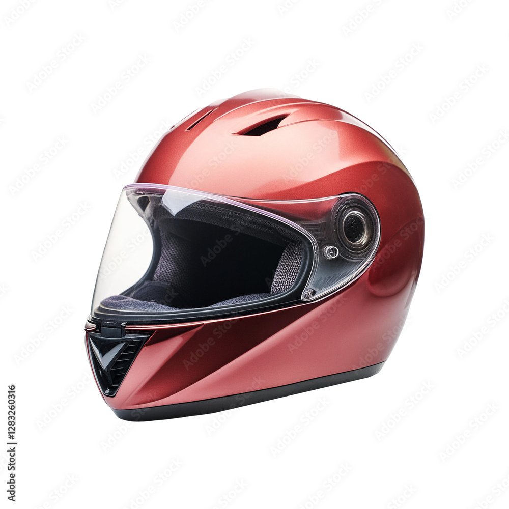 Red colour helmet on transparent background Red colour helmet on transparent background