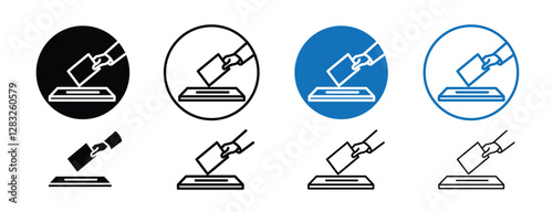 Set of 8 pixel perfect Ballot icon with 1 unexpanded, 1 silhouette, a simple and clear ballot icon representing voting or elections.