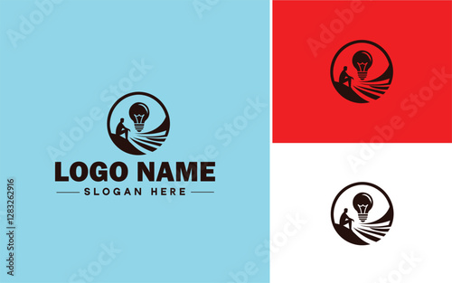 Leadership Coaching icon Executive coaching Management mentoring Leadership development flat logo sign symbol editable vector