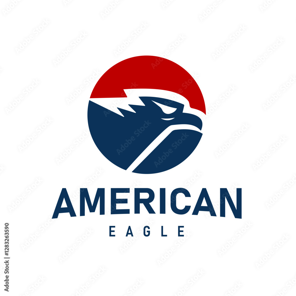 American Eagle Head Logo Vector Illustration with Simple, Minimalist and Circular Design. Suitable for Branding, Symbol of Freedom, Strength, Sports, Military American Eagle Head Logo Vector Illustration with Simple, Minimalist and Circular Design. Suitable for Branding, Symbol of Freedom, Strength, Sports, Military