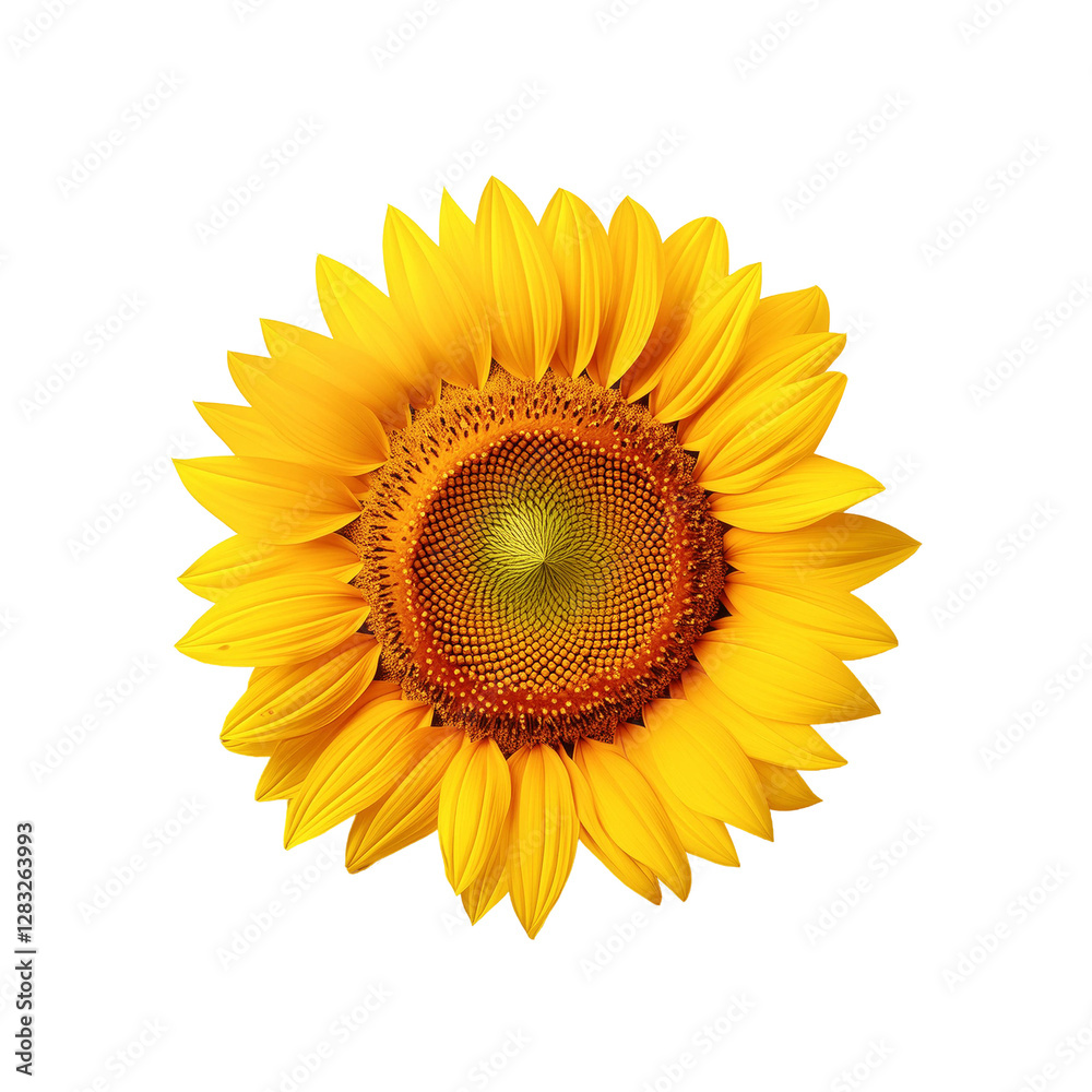 Fototapeta premium Yellow realistic Sunflower on transparent background