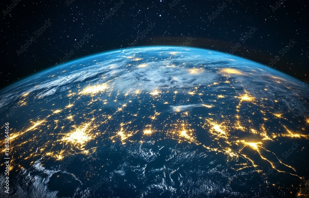 Obraz premium Earth at Night from Space