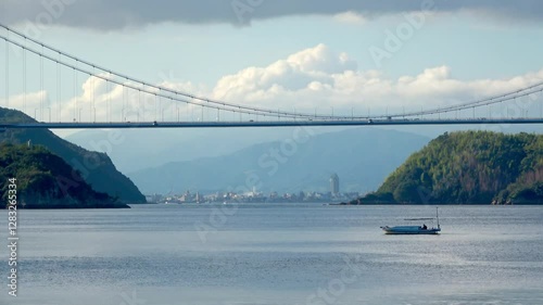 来島海峡大橋展望所から望む来島海峡大橋・波の音（愛媛県・今治市）
