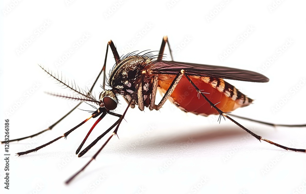 Close-up of a Mosquito on White Background Close-up of a Mosquito on White Background