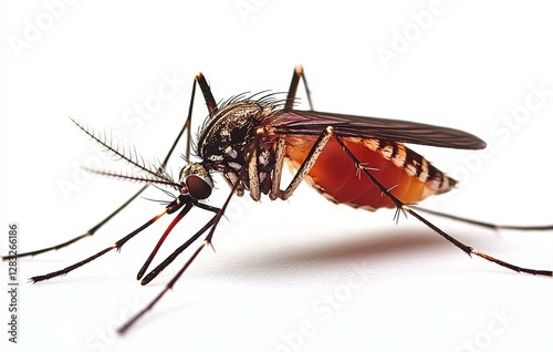 Close-up of a Mosquito on White Background photo