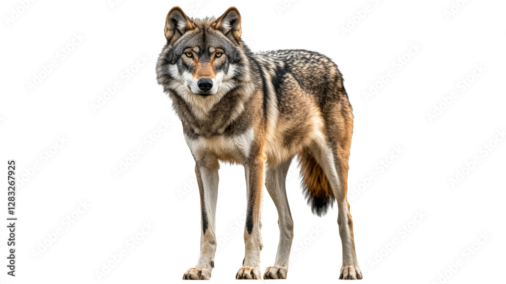 Obraz premium Majestic wolf standing in natural habitat