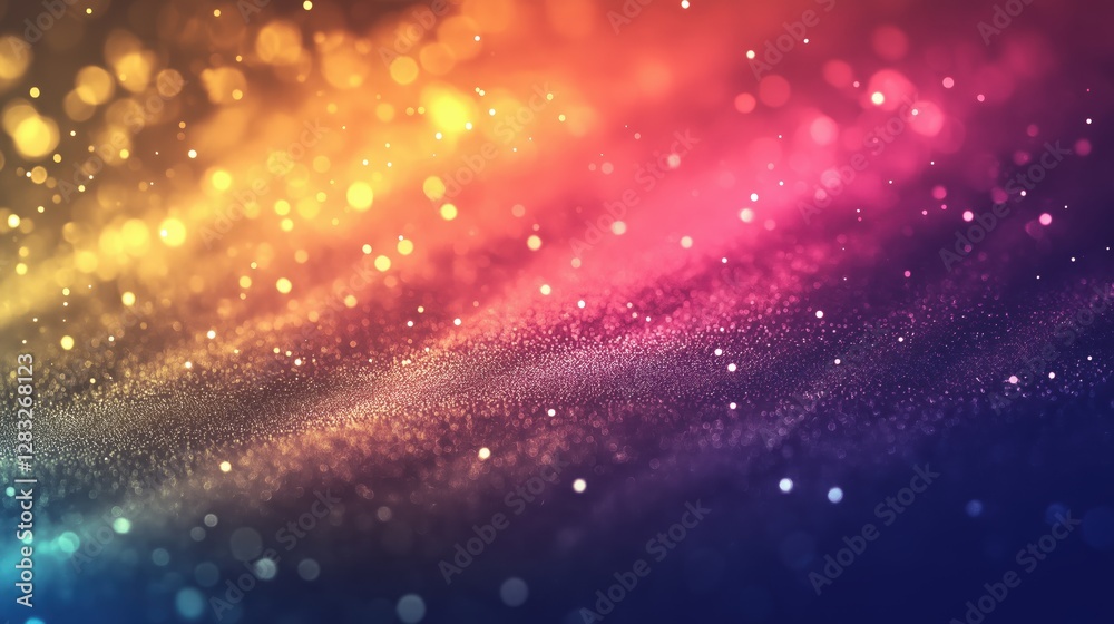 Colorful bokeh texture with vibrant sparkles and soft gradients.