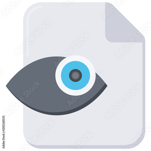 Document Eye View Icon Showing Observe File Content Design Symbol