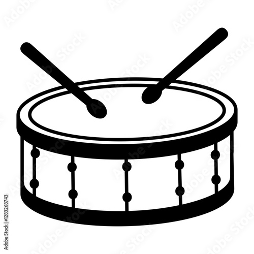 A hand drawn icon of snare drum 
