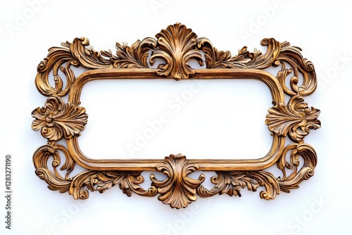 Decorative vintage border frame framing element on white background