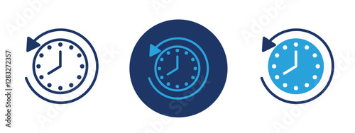 Φωτογραφία Set of 3 pixel perfect colored Past time icon with 1 unexpanded, 1 silhouette, a simple and clear icon symbolizing past time or history