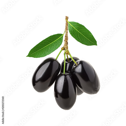 Fresh Jambul branch on transparent background